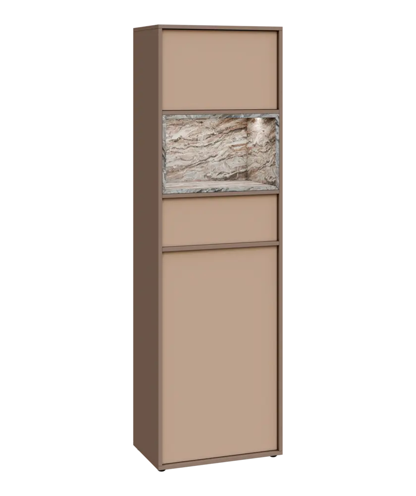 ERY V641 P kancelářská skříň, 1-dveřová/zásuvka/nika/výklop, 2000x600x400, pravá, neutrální